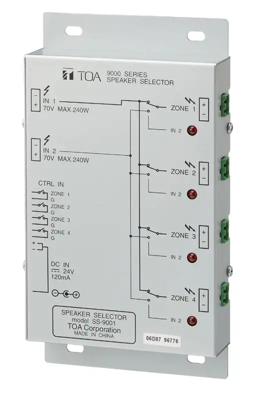 Bộ lựa chọn 4 vùng loa: TOA SS-9001 | Sản phẩm chính hãng