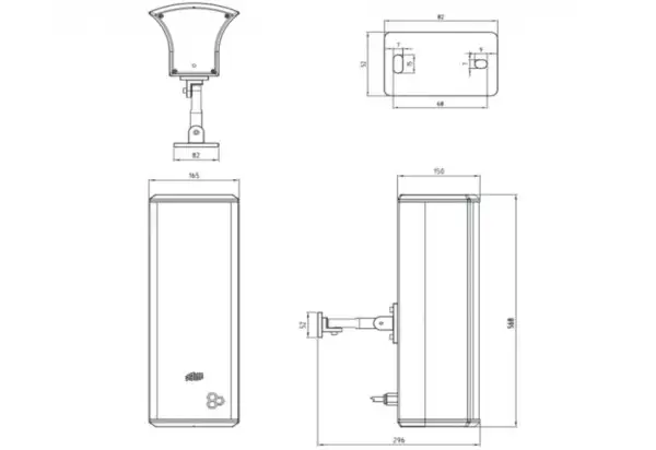 Loa cột công suất 40W LDA-CI-825TN 3 Loa cột công suất 40W LDA-CI-825TN