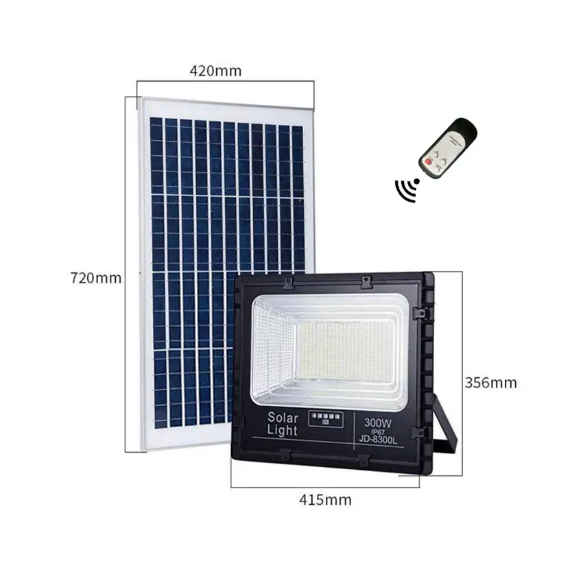 Đèn Năng Lượng Mặt Trời Jindian JD-8300L (300w)