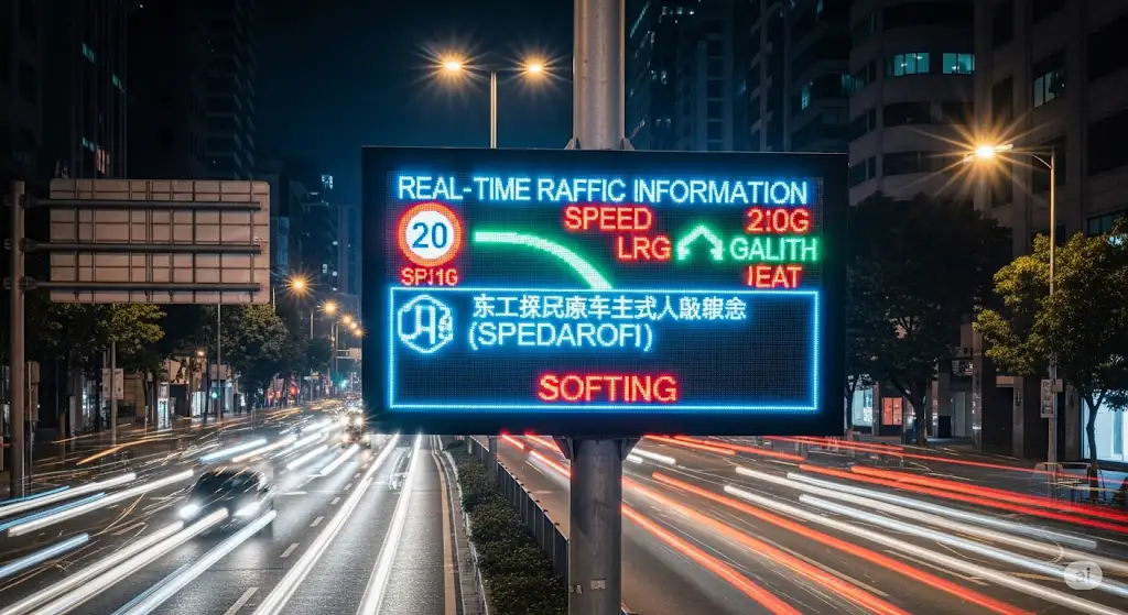 Bang LED hien thi thong tin giao thong tren duong pho