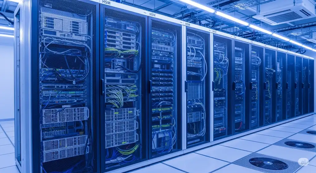 Thiết Bị An Ninh Số - Giải Pháp Bảo Mật Toàn Diện Cho Doanh Nghiệp Hiện Đại 5 HSM server rack trong trung tam du lieu