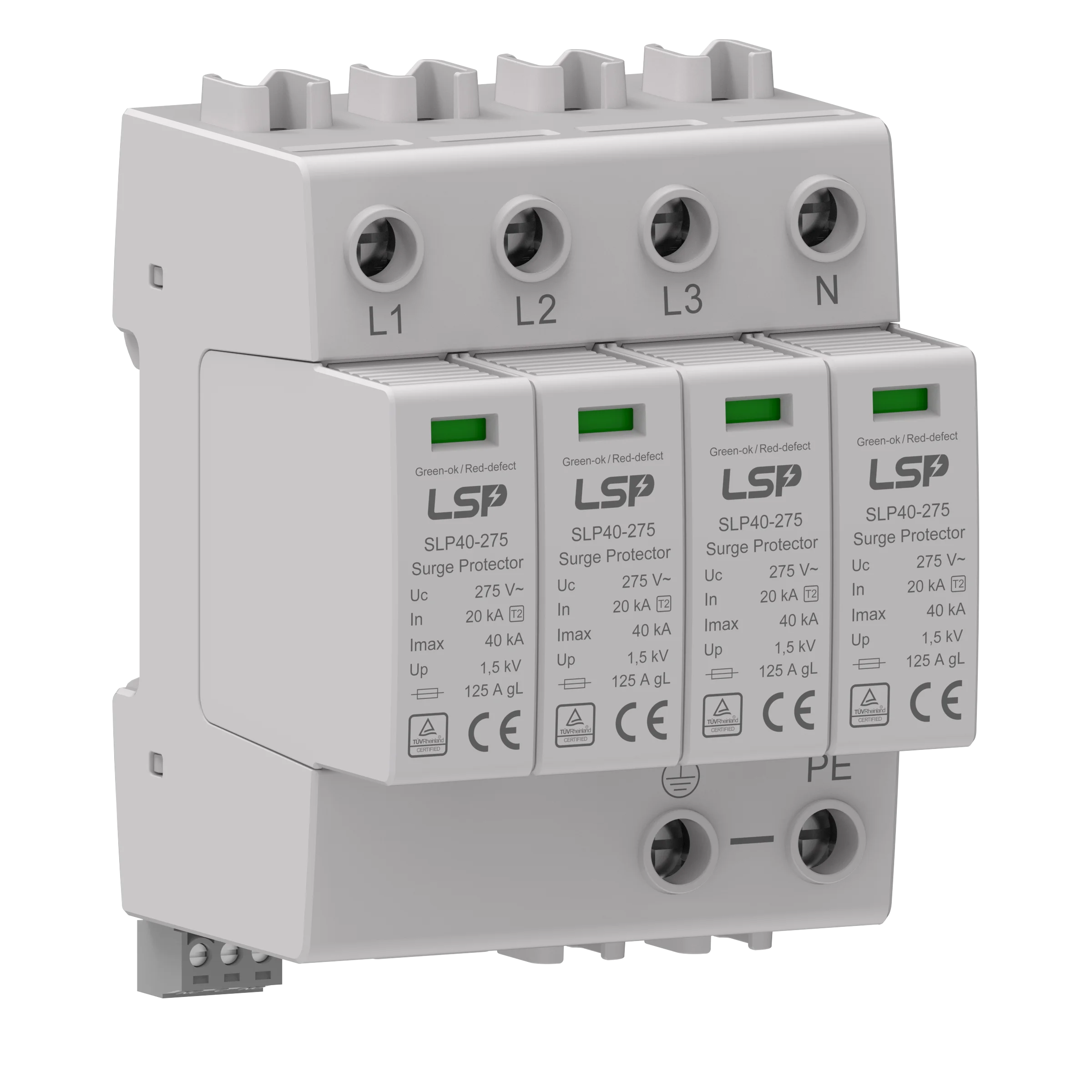 Bảo vệ và chống sét cho hệ thống điện nhẹ 1 Surge Protective Device SPD Type 2 SLP40 275 40