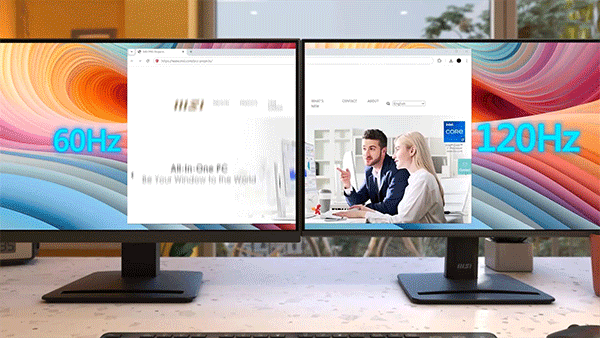 Màn Hình MSI PRO MP251 E2 (24.5 inch - FHD - IPS - 120Hz - 1ms - Speaker - EyesErgo) 5 Tần số quét cao đúng nghĩa 120Hz