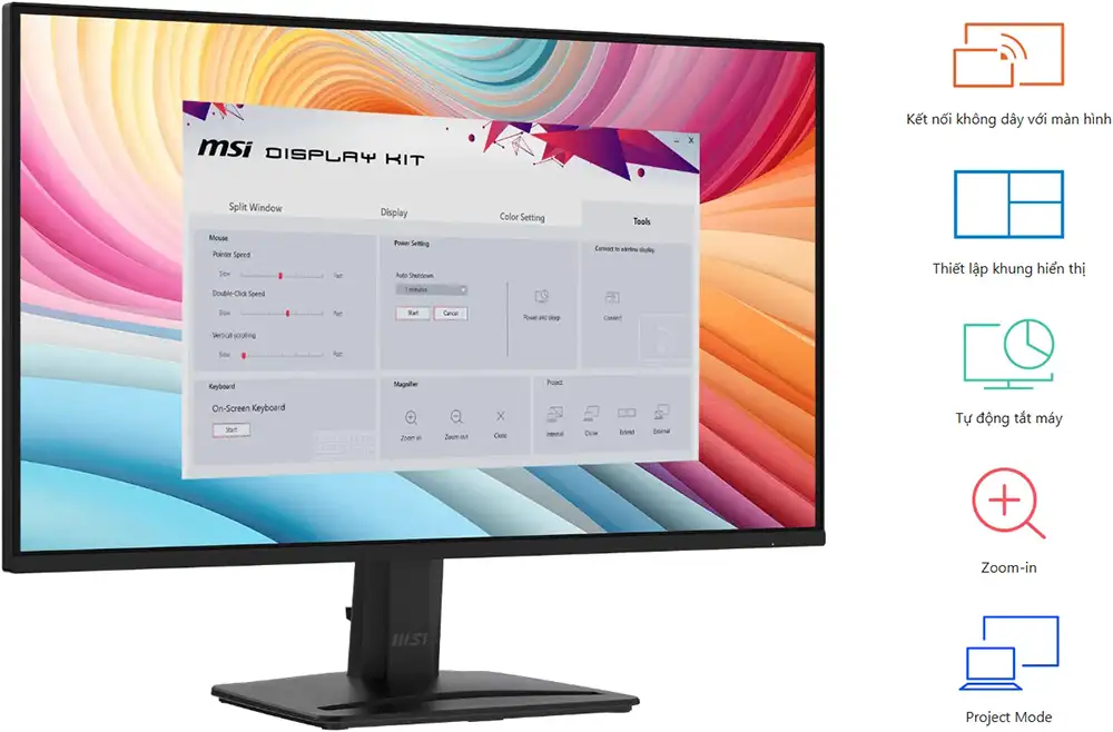 Màn Hình MSI PRO MP251 E2 (24.5 inch - FHD - IPS - 120Hz - 1ms - Speaker - EyesErgo) 18 Display Kit App, Sự giản đơn - Nằm trong tầm tay bạn