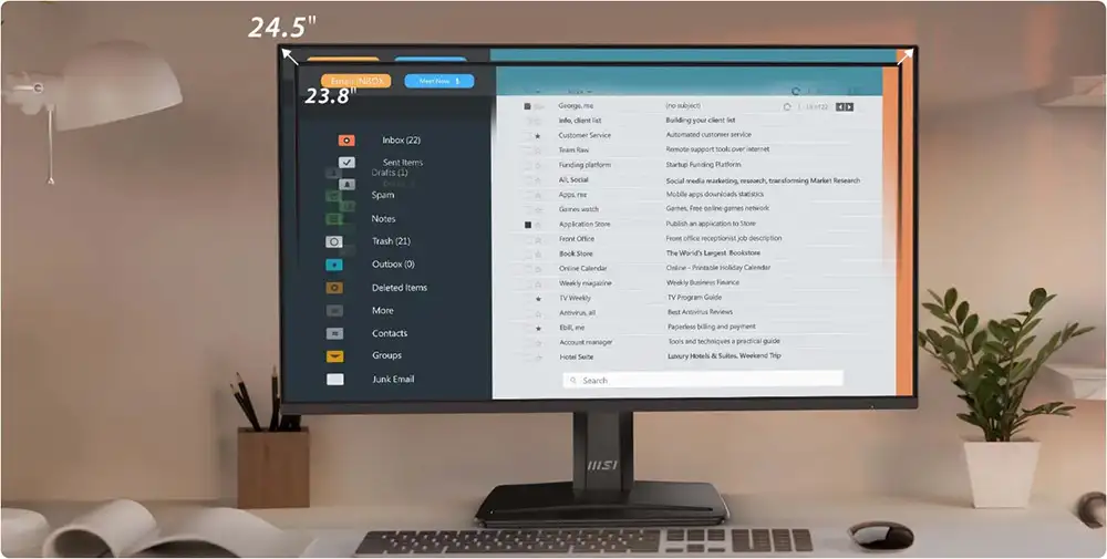 Màn Hình MSI PRO MP251 E2 (24.5 inch - FHD - IPS - 120Hz - 1ms - Speaker - EyesErgo) 12 Tập trung và Hiệu suất