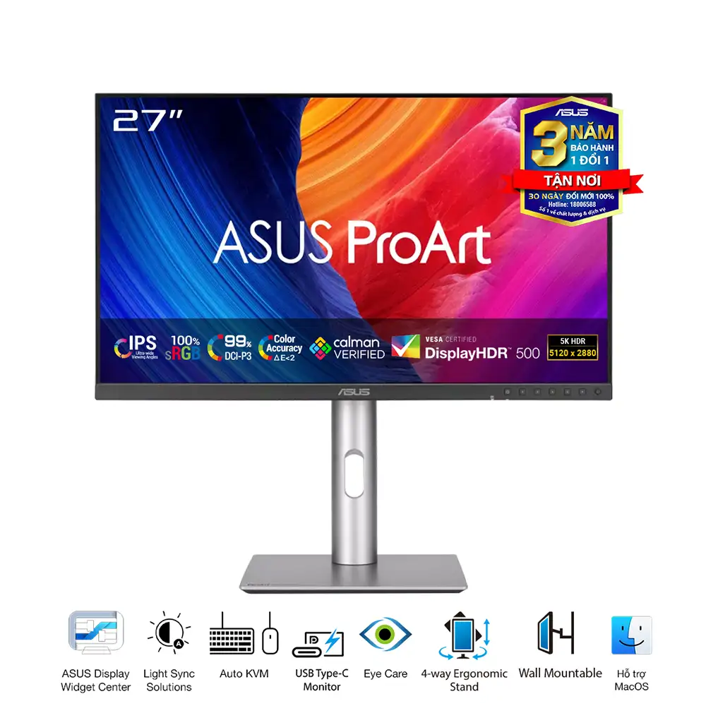 Màn Hình Đồ Họa ASUS ProArt PA27JCV (27 inch - IPS - 5K - 60Hz - 5ms - Speaker ) 2 Màn Hình Đồ Họa ASUS ProArt PA27JCV (27 inch - IPS - 5K - 60Hz - 5ms - Speaker ) - Ảnh 2