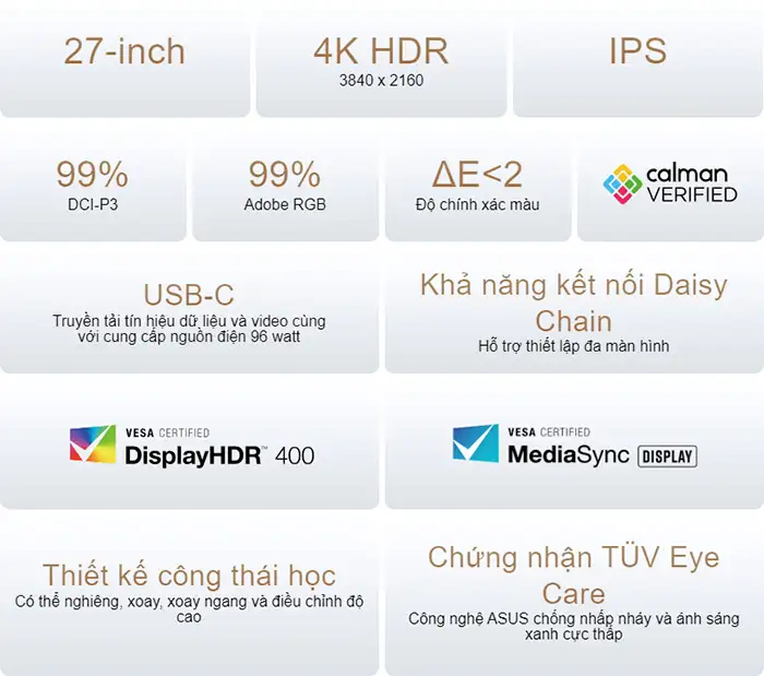 Màn hình ASUS ProArt PA279CRV (27 inch - IPS - 4K UHD - 60Hz - 5ms - Chuyên Đồ Họa) 2 Màn hình ASUS ProArt PA279CRV (27 inch - IPS - 4K UHD - 60Hz - 5ms - Chuyên Đồ Họa) - Ảnh 2
