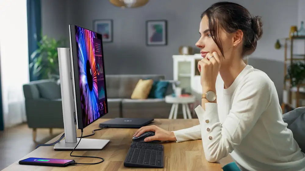 Màn Hình Dell UltraSharp U2724DE (27.0 inch - 2K - IPS - 120Hz - 5ms - USB TypeC - Network RJ45 - Thunderbolt4) 3 Màn Hình Dell UltraSharp U2724DE (27.0 inch - 2K - IPS - 120Hz - 5ms - USB TypeC - Network RJ45 - Thunderbolt4) - Ảnh 3