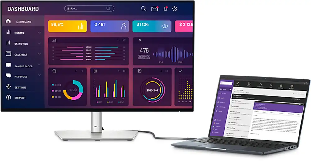 Màn Hình Dell UltraSharp U2724DE (27.0 inch - 2K - IPS - 120Hz - 5ms - USB TypeC - Network RJ45 - Thunderbolt4) 4 Màn Hình Dell UltraSharp U2724DE (27.0 inch - 2K - IPS - 120Hz - 5ms - USB TypeC - Network RJ45 - Thunderbolt4) - Ảnh 4