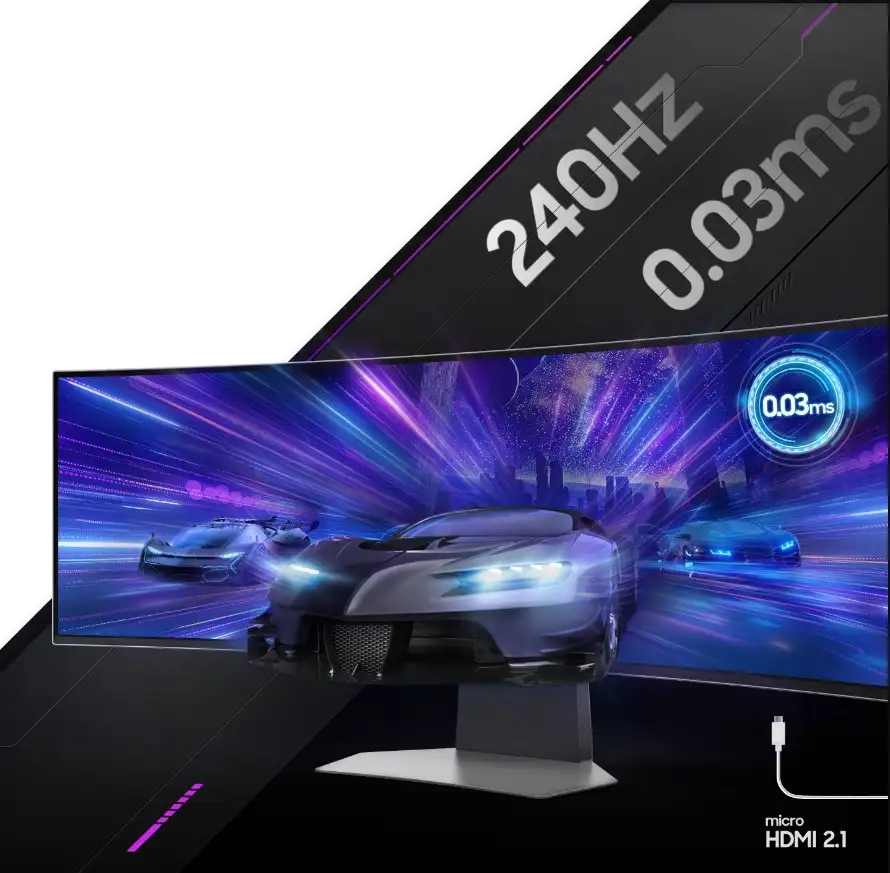 Màn hình Gaming Samsung Odyssey OLED G9 G95SC LS49CG954SEXXV (49 inch - Cong - OLED - DQHD - 240 Hz - 0.03 ms) 5 Màn hình Gaming Samsung Odyssey OLED G9 G95SC LS49CG954SEXXV (49 inch - Cong - OLED - DQHD - 240 Hz - 0.03 ms) - Ảnh 5