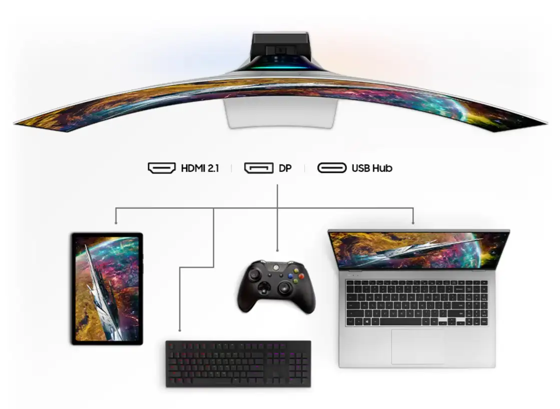 Màn hình Gaming Samsung Odyssey OLED G9 G95SC LS49CG954SEXXV (49 inch - Cong - OLED - DQHD - 240 Hz - 0.03 ms) 10 Màn hình Gaming Samsung Odyssey OLED G9 G95SC LS49CG954SEXXV (49 inch - Cong - OLED - DQHD - 240 Hz - 0.03 ms) - Ảnh 10