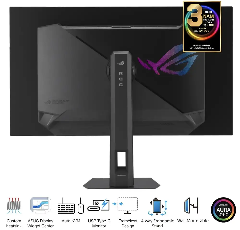 Màn Hình Gaming ASUS ROG Strix OLED XG32UCWMG (31.5 inch - WOLED - 4K - 240Hz - 0.03ms) 3 Màn Hình Gaming ASUS ROG Strix OLED XG32UCWMG (31.5 inch - WOLED - 4K - 240Hz - 0.03ms) - Ảnh 3