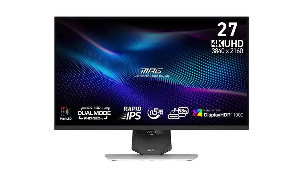 Màn Hình MSI MPG 274URDFW E16M (27 inch - IPS - 4K - Dual Mode UHD 160Hz và FHD 320Hz - 0.5ms) 1 Màn Hình MSI MPG 274URDFW E16M