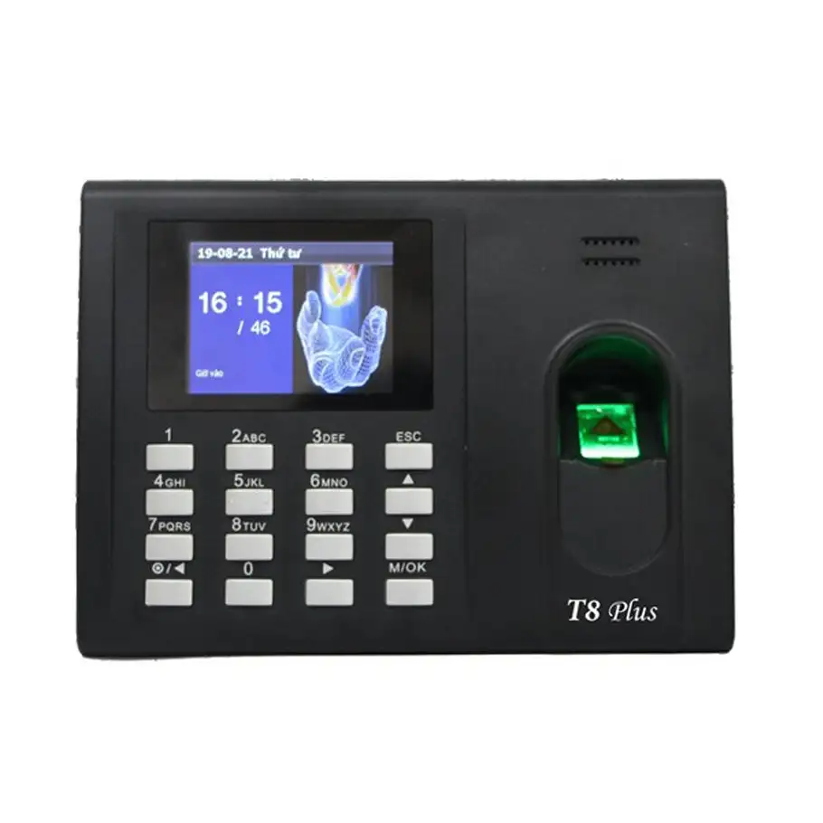 Máy chấm công vân tay, thẻ cảm ứng và pin lưu điện RONALD JACK T8PLUS