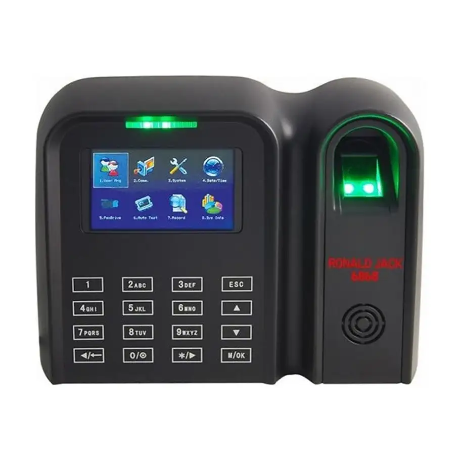 Máy chấm công vân tay và thẻ cảm ứng RONALD JACK 6868 1 Máy chấm công vân tay và thẻ cảm ứng RONALD JACK 6868