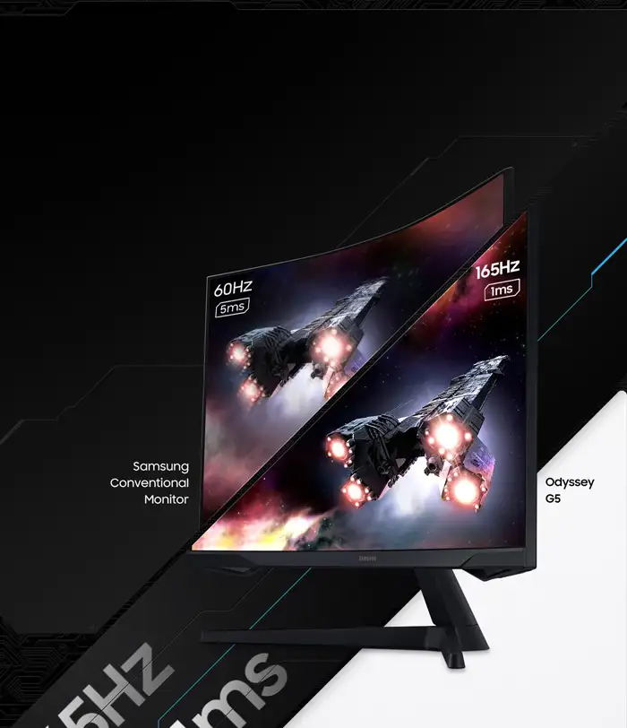 Màn Hình Gaming SAMSUNG Odyssey G5 G55C LS32CG552EEXXV (32.0 inch - 2K - VA - 165Hz - 1ms - FreeSync - HDR10 - Curved) 4 Màn Hình Gaming SAMSUNG Odyssey G5 G55C LS32CG552EEXXV (32.0 inch - 2K - VA - 165Hz - 1ms - FreeSync - HDR10 - Curved) - Ảnh 4