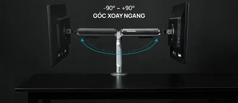 Giá Đỡ 2 Màn Hình Human Motion T6 Pro DUAL (17- 32 inch) Màu Trắng Bạc 9 Human Motion T6 Pro - Dual hỗ trợ nâng gập đa năng