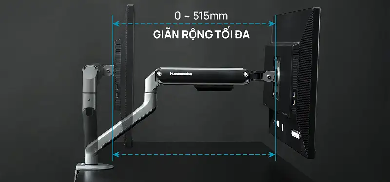 Giá Đỡ 2 Màn Hình Human Motion T6 Pro DUAL (17- 32 inch) Màu Đen Xám 6 Human Motion T6 Pro - Dual hỗ trợ nâng gập đa năng
