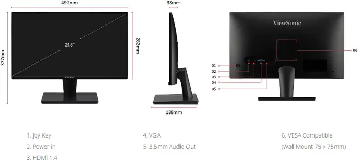 Màn Hình ViewSonic VA2215-H (21.5 inch - FHD - VA - 100Hz - 4ms - ViewMode) 7 Màn Hình ViewSonic VA2215-H (21.5 inch - FHD - VA - 100Hz - 4ms - ViewMode) - Ảnh 7