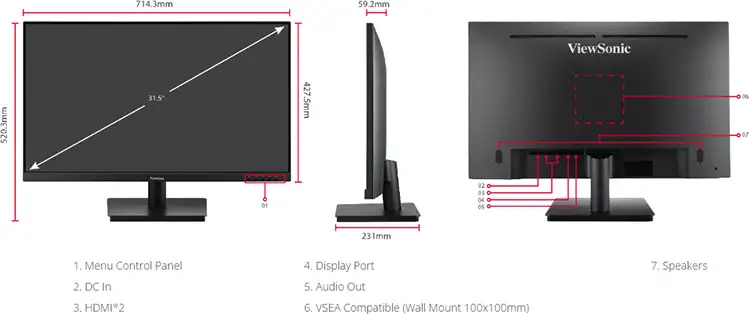 Màn Hình ViewSonic VA3209-2K-MHD (31.5 inch - IPS - QHD - 75Hz - 4ms) 11 Màn Hình ViewSonic VA3209-2K-MHD (31.5 inch - IPS - QHD - 75Hz - 4ms) - Ảnh 11