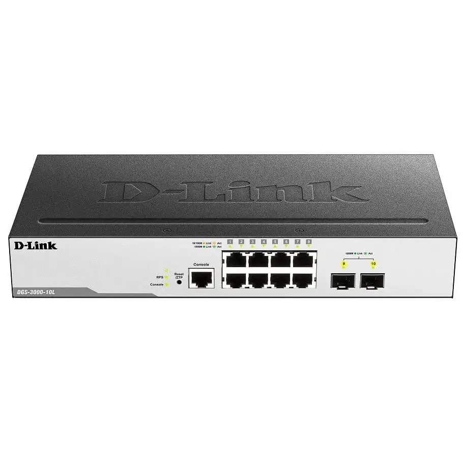 8-port Gigabit Managed Switch D-Link DGS-3000-10L