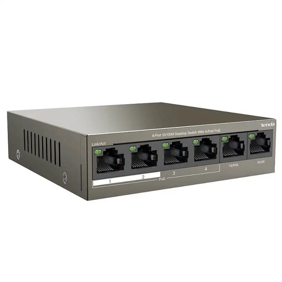 4-port 10/100Mbps PoE Switch TENDA TEF1106P-4-63W