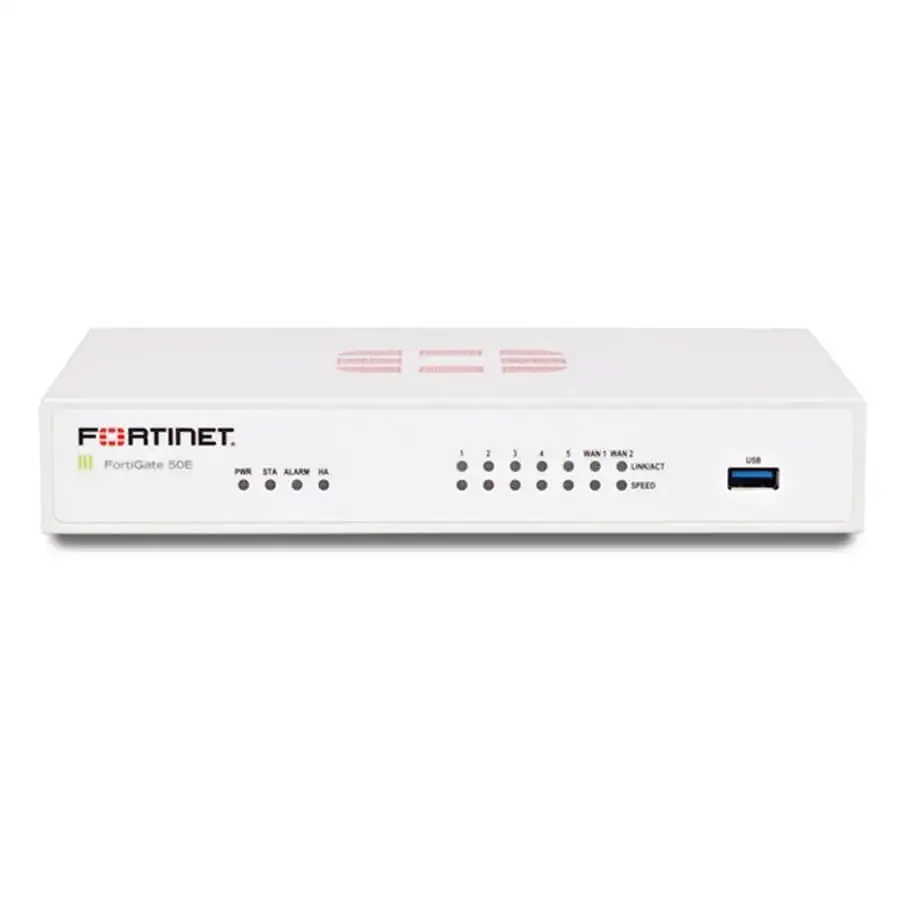 7 x GE RJ45 ports (Including 2 x WAN port, 5 x Switch ports) Firewall FORTINET FG-50E