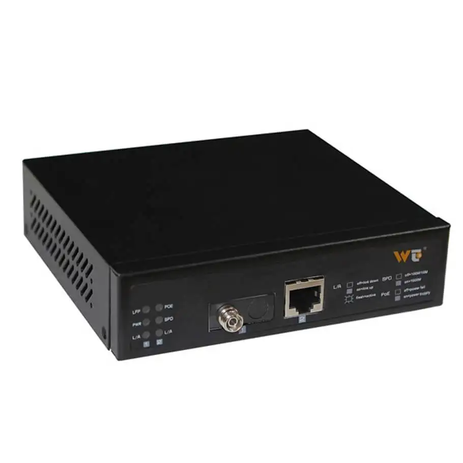 1-port 10/100Base-T(X)+1-port 10/100Base-F(X) PoE Switch WINTOP YT-MC102-1F1E-AT