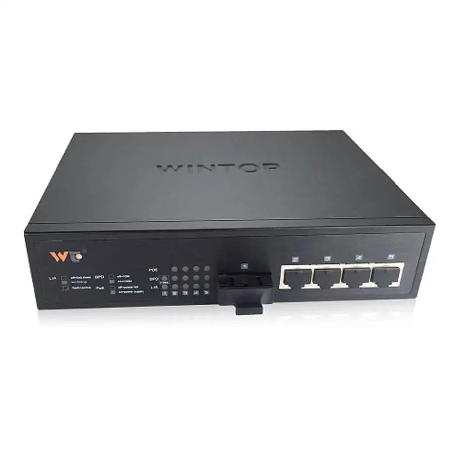 4-port 10/100Base-T(X)+1-port 100Base-F(X) PoE Switch WINTOP YT-DS105-1F4T-AF