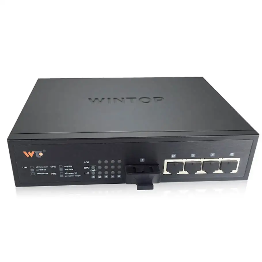 4-port 10/100/1000Base-T+2-port 1000Base-F PoE Switch WINTOP YT-DS106-2GF4GT-AF