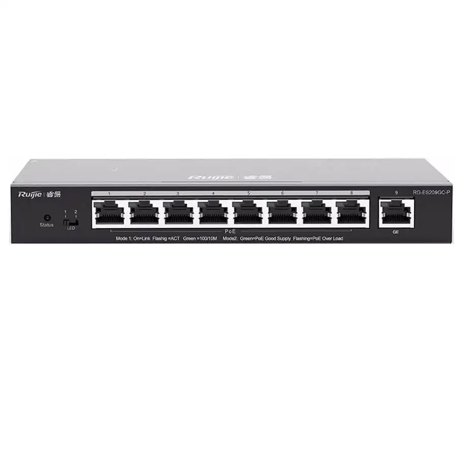 8-port 10/100/1000Base-T PoE Switch RUIJIE RG-ES209GC-P 1 8-port 10/100/1000Base-T PoE Switch RUIJIE RG-ES209GC-P