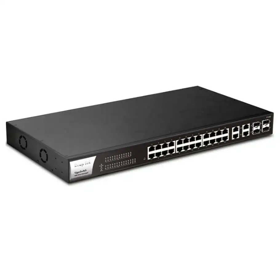 24-Port GE PoE Smart Switch DrayTek VigorSwitch P1282 1 24-Port GE PoE Smart Switch DrayTek VigorSwitch P1282
