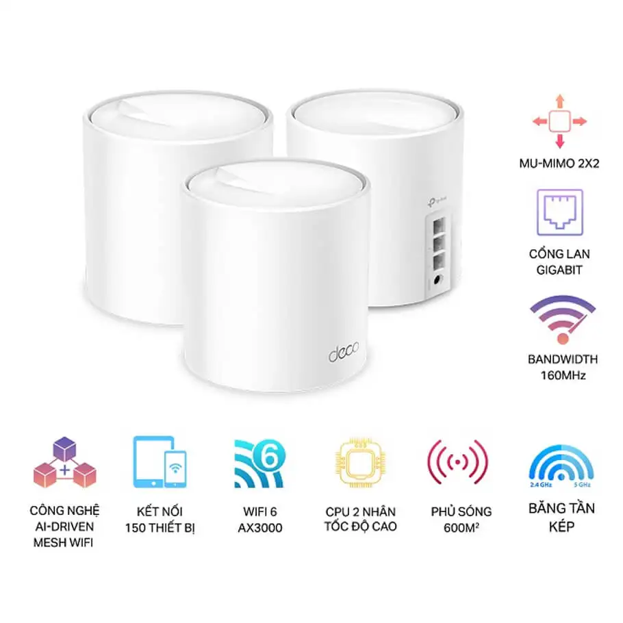 Hệ thống Wifi Mesh 6 AX3000 TP-LINK Deco X50 (3-pack)
