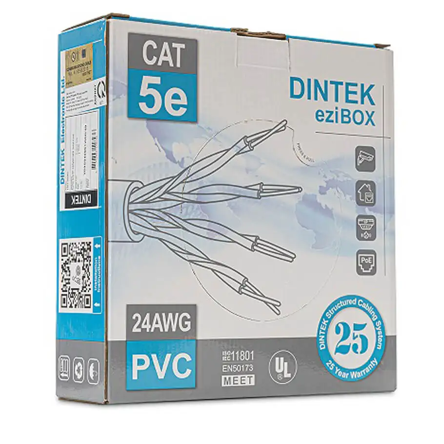 Cáp mạng Dintek CAT.5E UTP (1101-03040, 100m/thùng)