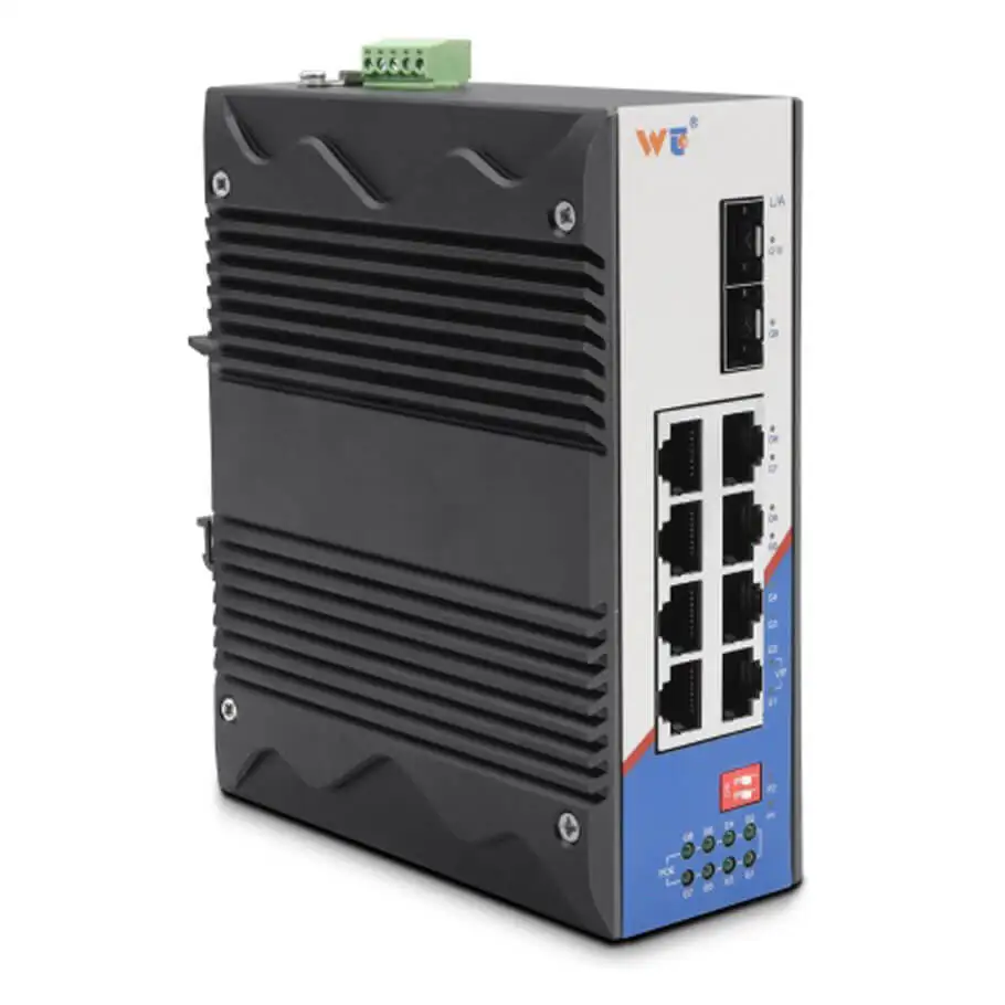8-port 10/100/1000BaseT-(X) Industrial DIN-Rail PoE Switch WINTOP YT-RS2310-2GF8GT-8POE