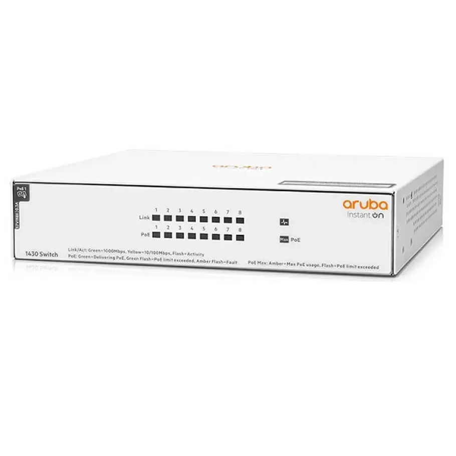 HPE Aruba IO 1430 8G Class4 PoE 64W Switch (R8R46A) 1 HPE Aruba IO 1430 8G Class4 PoE 64W Switch (R8R46A)