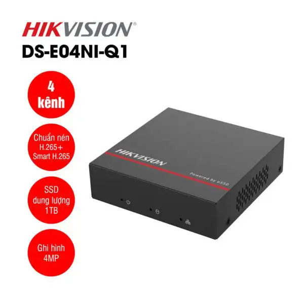 Đầu ghi IP 4 kênh tích hợp ổ cứng SSD Hikvision DS-E04NI-Q1 1 Hikvision DS-E04NI-Q1